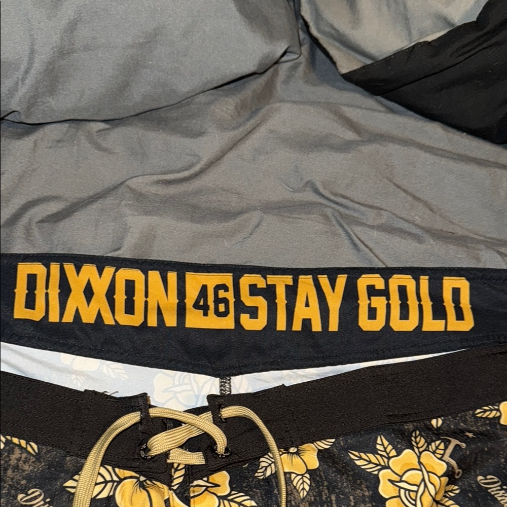 Dixxon Size 46 Men's Black and Yellow Swim Shorts - Picture 2 of 4